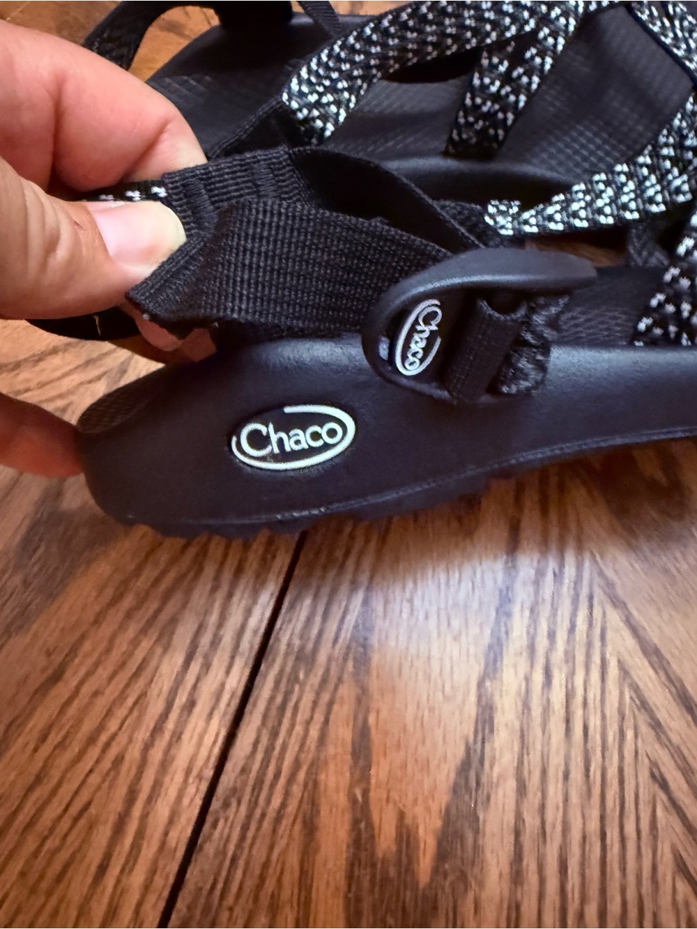 Chaco  Black and White Strappy Sandals - Picture 2 of 5